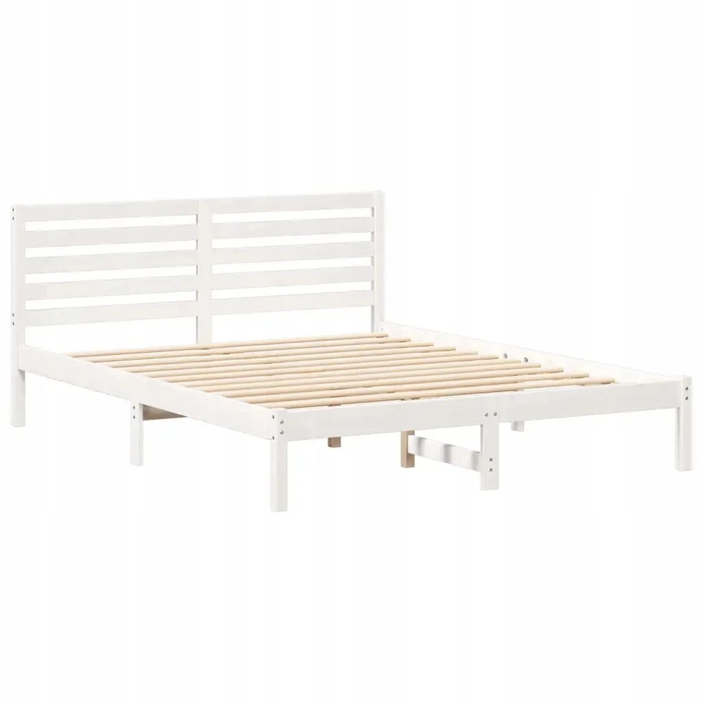 Lovos rėmas Balta 150 x 200 cm Kietos pušies mediena