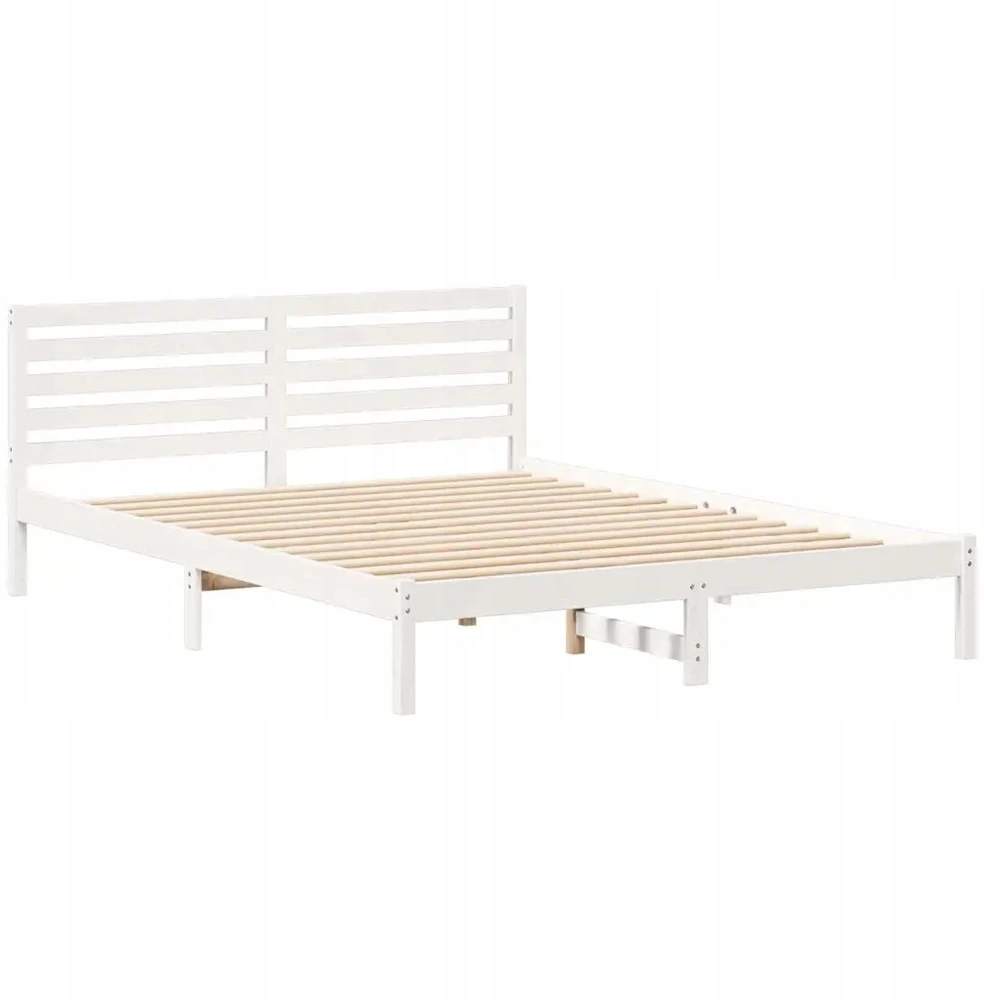 Lova Lovos rėmas Balta 160 x 210 cm Kietos pušies mediena