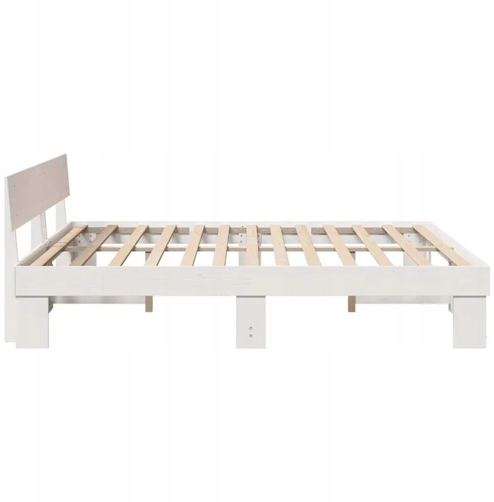 Lovos rėmas Balta 200 x 200 cm Kietos pušies mediena