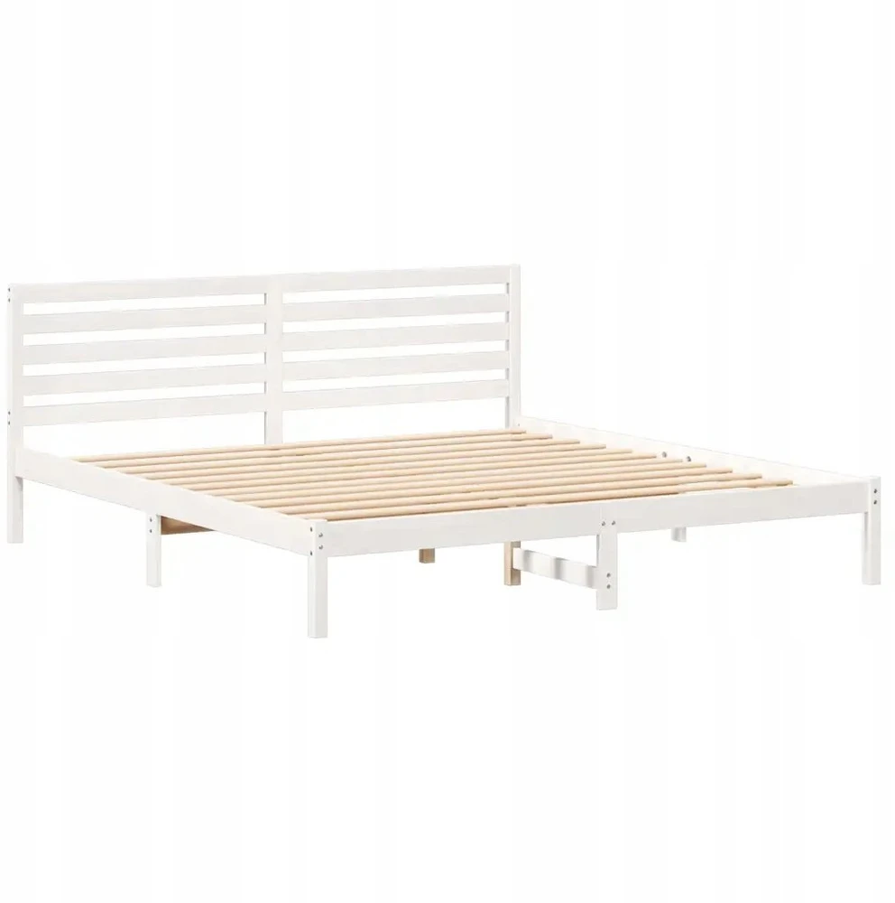Lovos rėmas Balta 200 x 200 cm Kietos pušies mediena