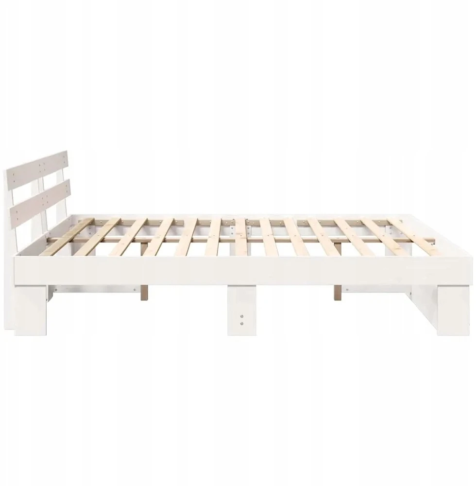 Lovos rėmas Balta 200 x 200 cm Kietos pušies mediena