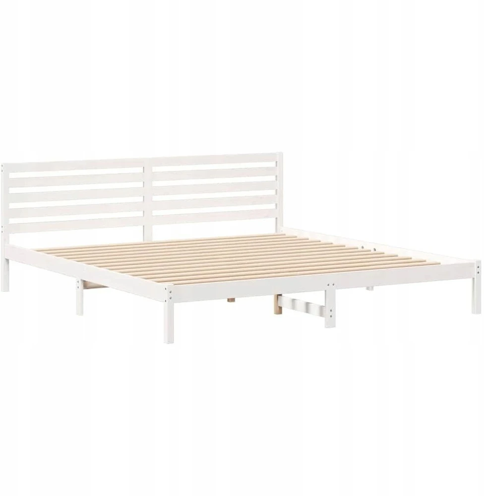 Lova Lovos rėmas Balta 200 x 220 cm Kietos pušies mediena
