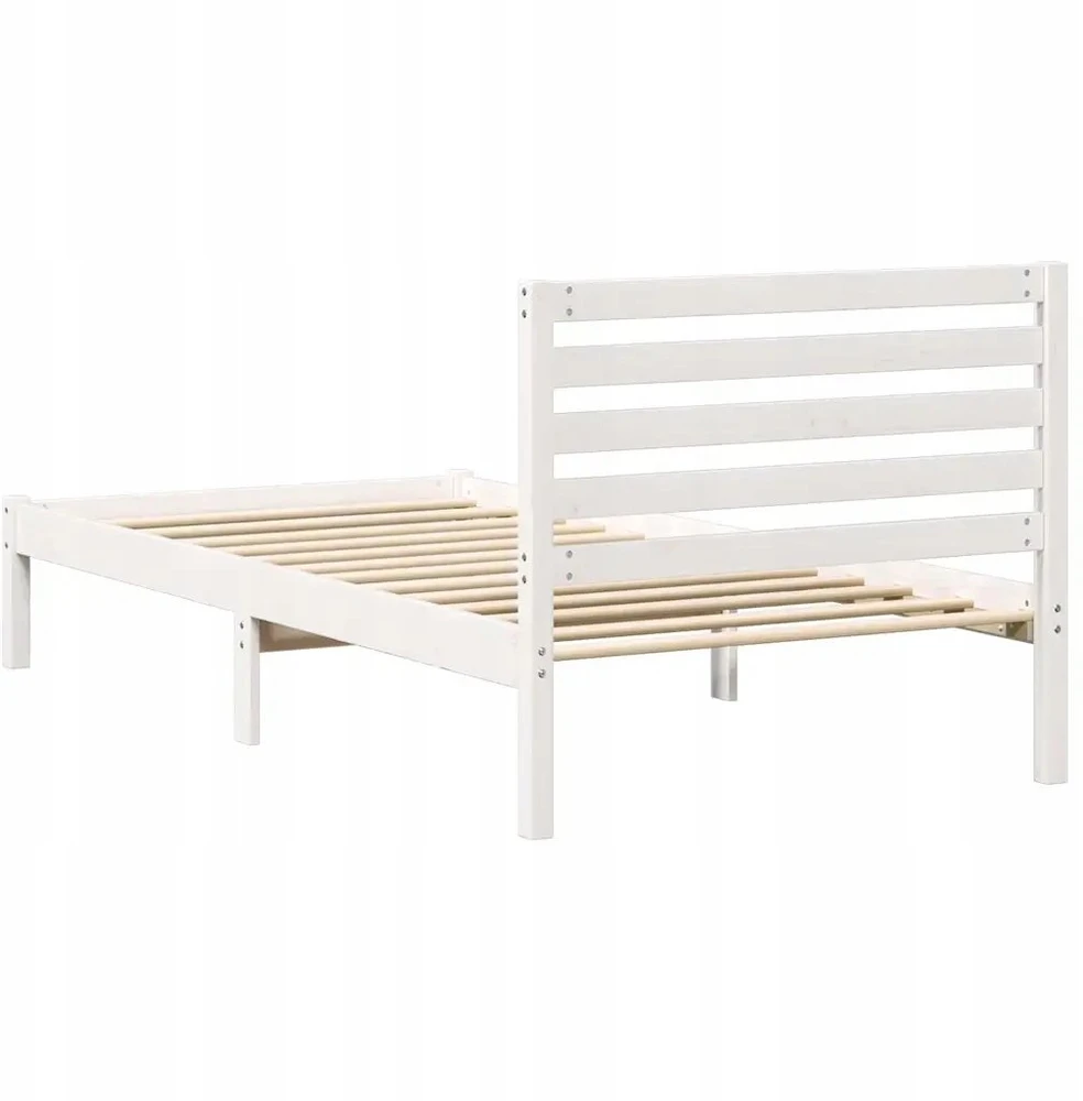 Lova Lovos rėmas Balta 90 x 190 cm Kietos pušies mediena