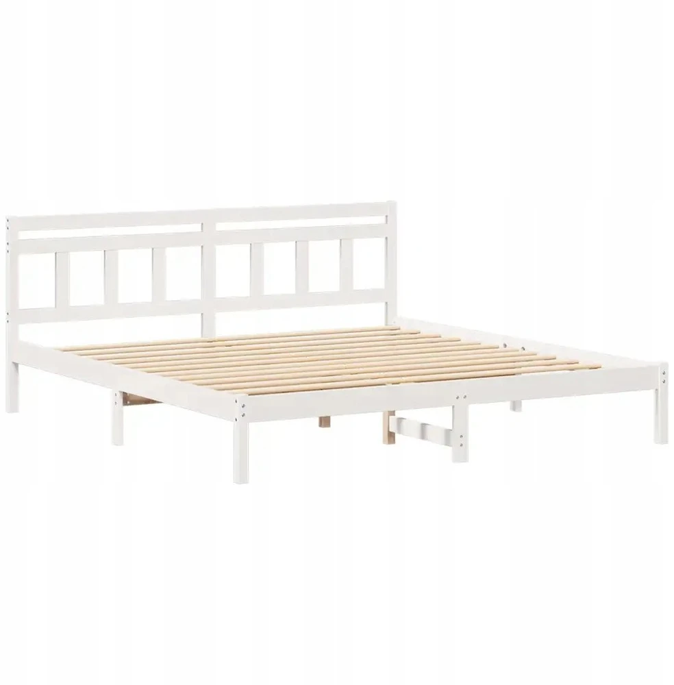 Lovos rėmas Balta 200 x 200 cm Kietos pušies mediena