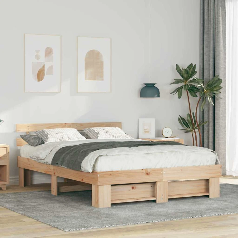 Lovos rėmas Ruda 150 x 200 cm Kietos pušies mediena