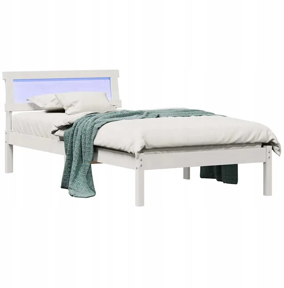 Lova Lovos rėmas Balta 90 x 190 cm Kietos pušies mediena