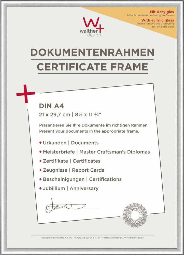 Nuotraukų rėmelis Walther New Lifestyle 21x29,7 sidabrinis KVX130S
