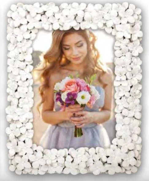 Nuotraukų rėmelis ZEP Blumen 15x20 dervos portretas baltas EE9468