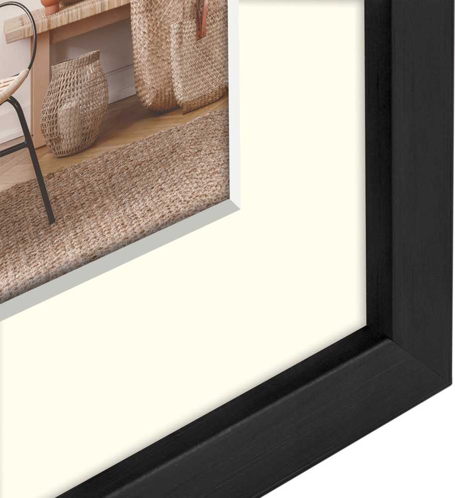 Nuotraukų rėmelis Ramka ZEP ZEP Malmo juodas 10x15/15x20 Holz mit Passepartout V4568B
