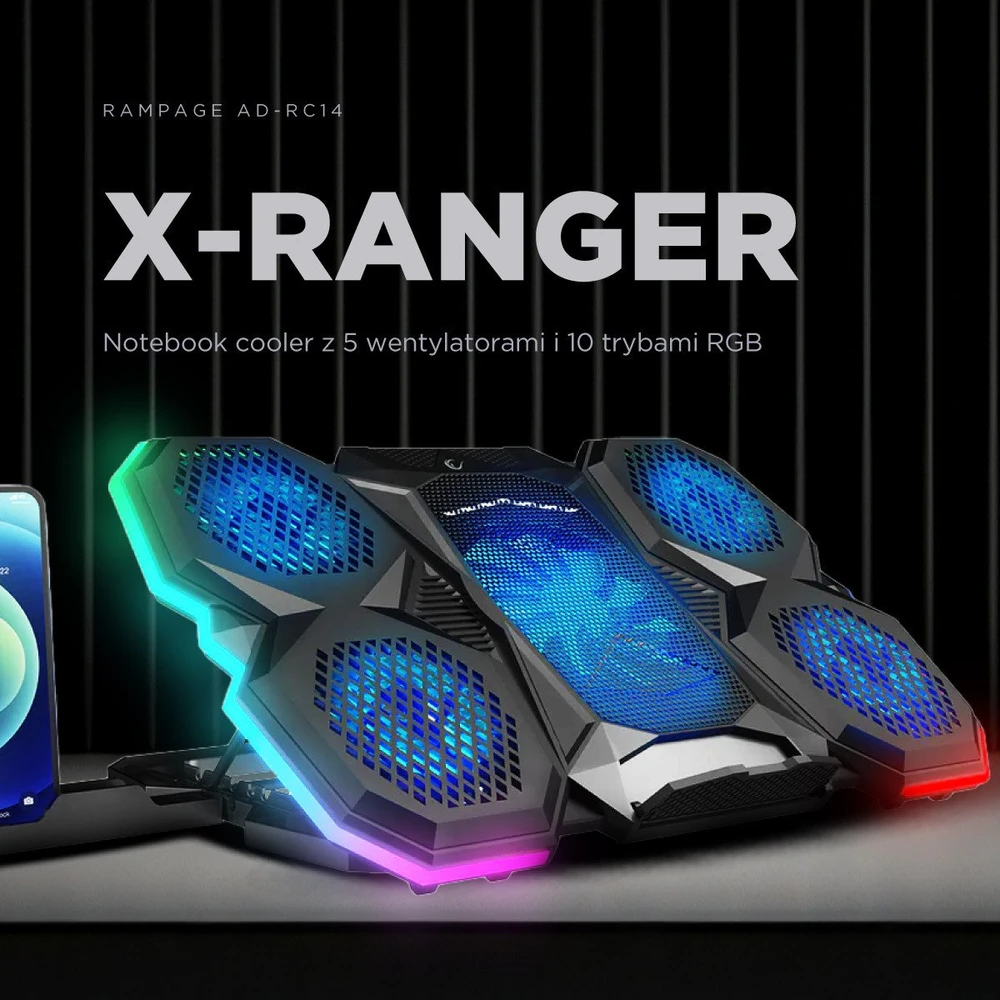 Rampage X-RANGER 9-17" RGB reguliuojamas