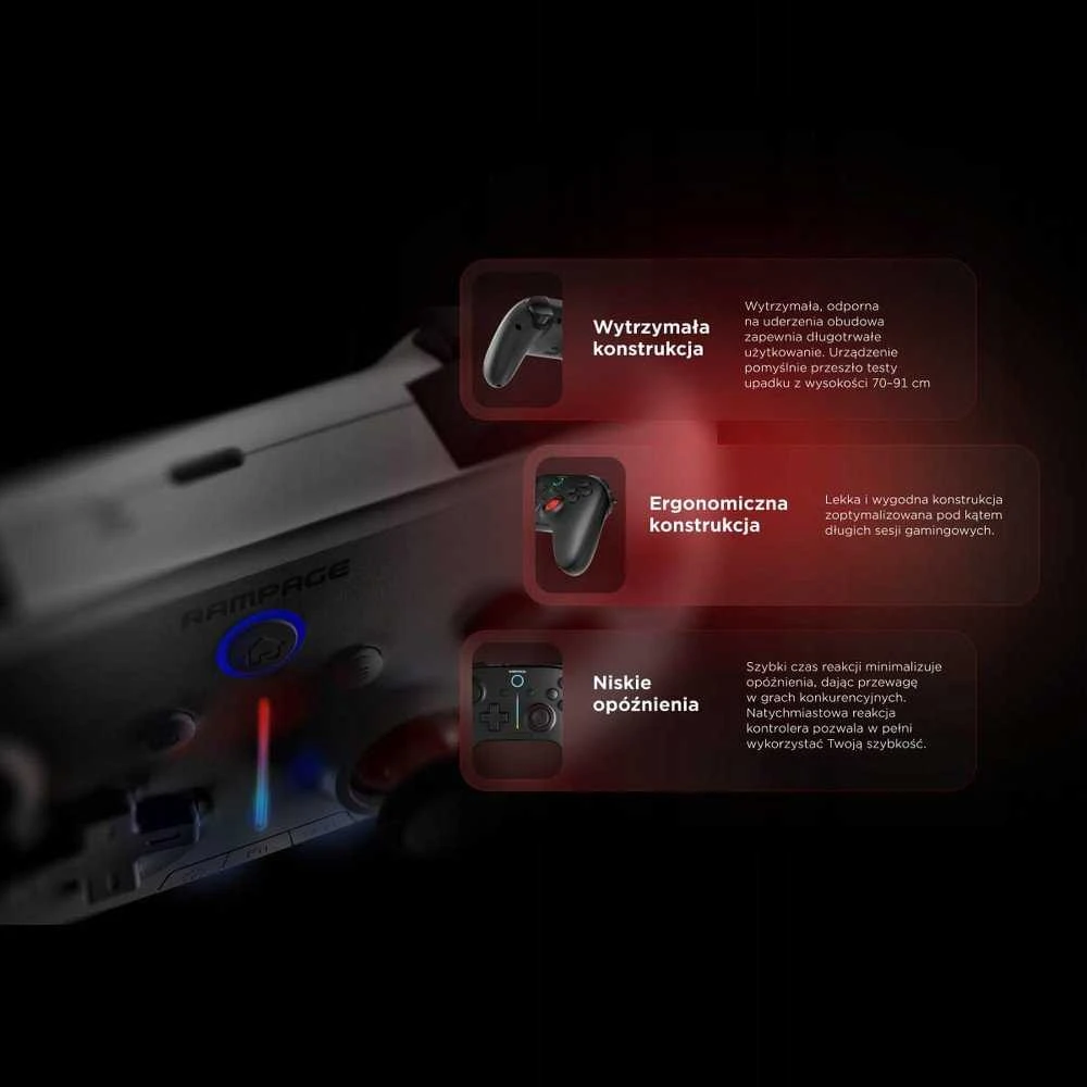 „Rampage Hydra Pro Pad“ ausinės RGB 2.4G, su baltomis magnetinėmis gaiduko galvutėmis