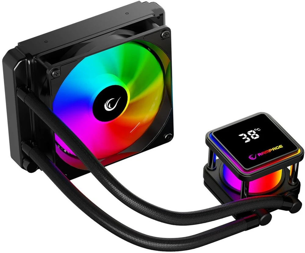 CPU aušintuvas RAMPAGE INFINITE V120 Juodas ARGB Intel LGA1700/AMD AM5 120mm liquid cooler CPU Fan