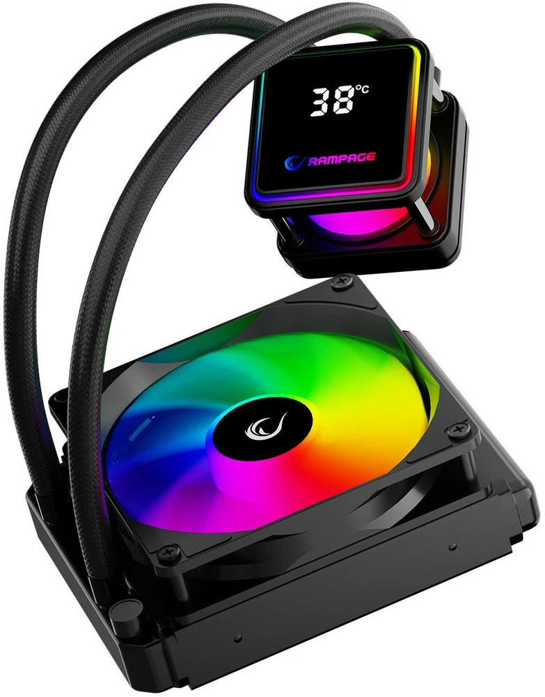 CPU aušintuvas RAMPAGE INFINITE V120 Juodas ARGB Intel LGA1700/AMD AM5 120mm liquid cooler CPU Fan