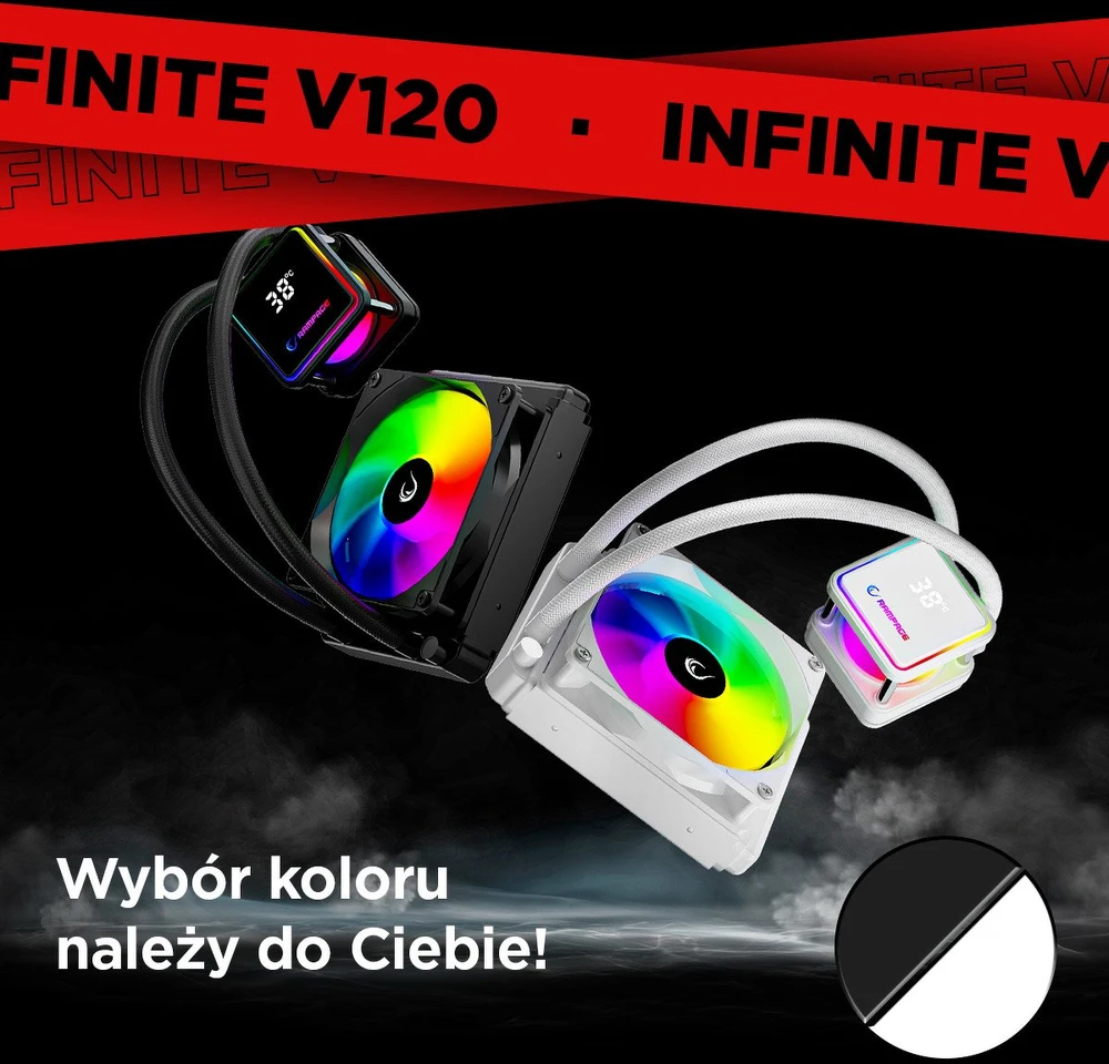 CPU aušintuvas RAMPAGE INFINITE V120 Juodas ARGB Intel LGA1700/AMD AM5 120mm liquid cooler CPU Fan