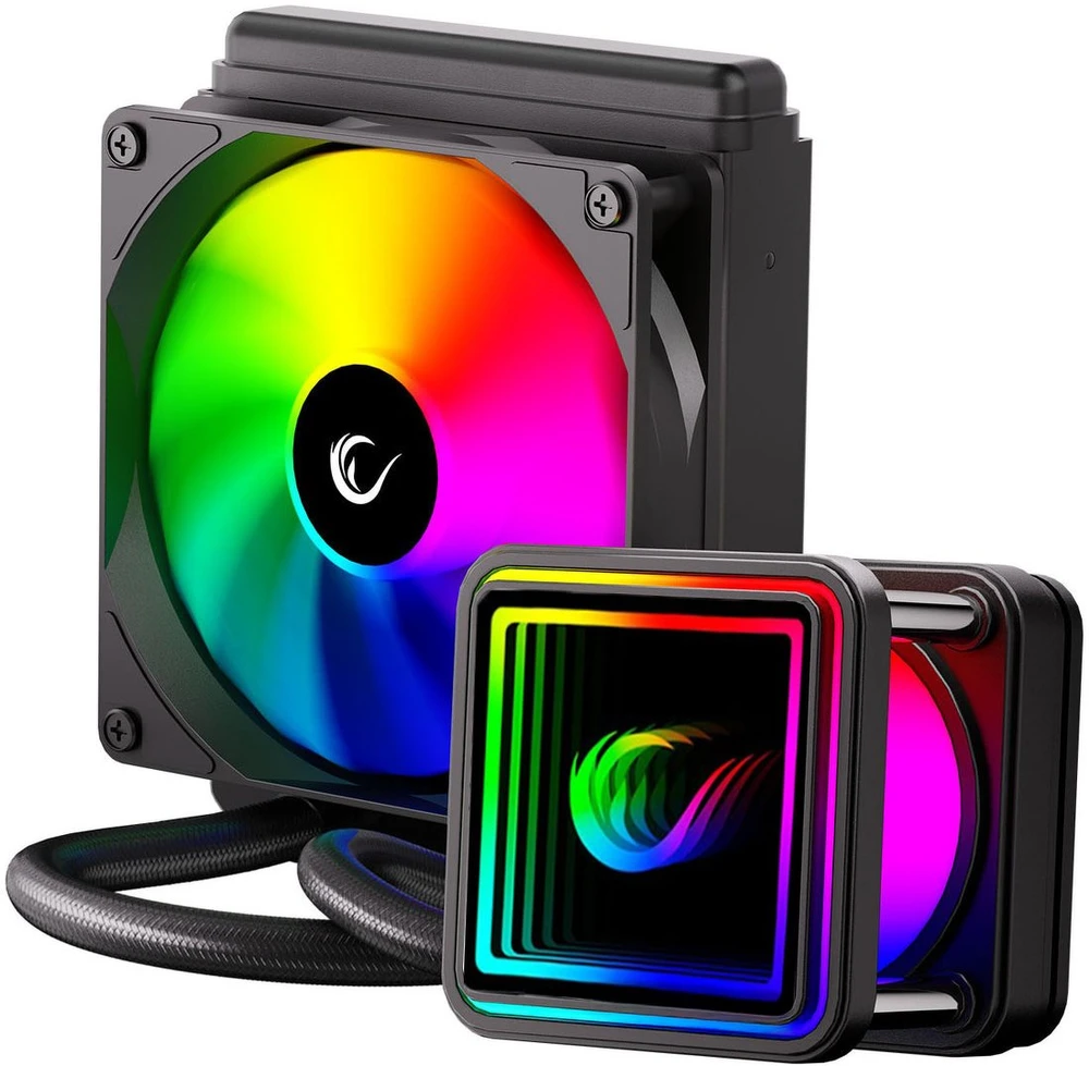 CPU aušintuvas RAMPAGE INFINITE V120 Juodas ARGB Intel LGA1700/AMD AM5 120mm liquid cooler CPU Fan
