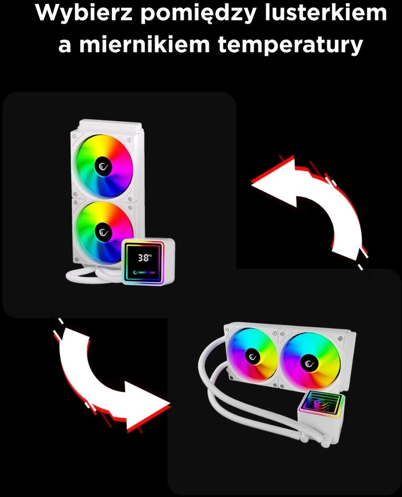 CPU AUŠINTUVAS RAMPAGE INFINITE V240 Baltas ARGB LGA1700/1851/AM5 240mm Liquid Cooler