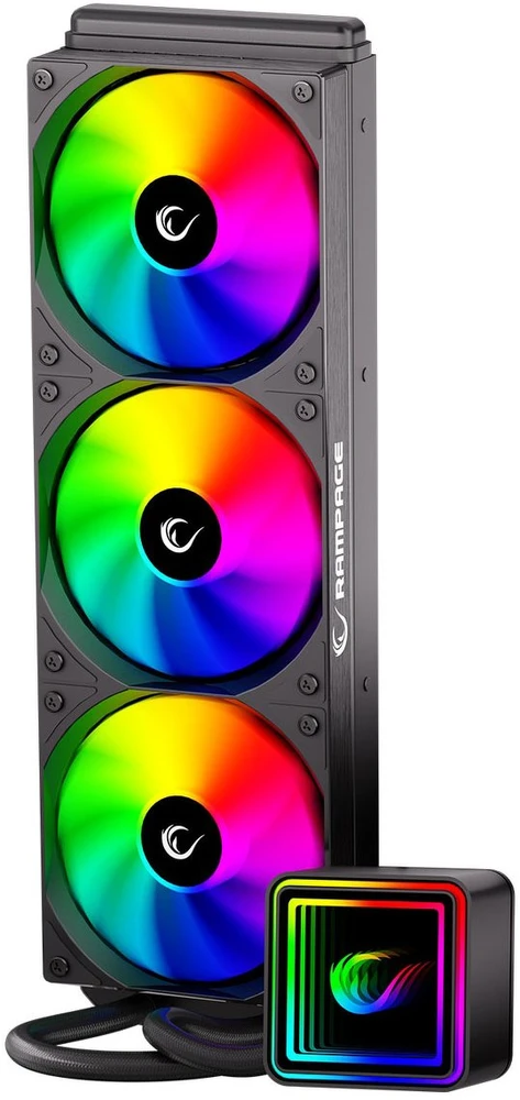 CPU AUŠINTUVAS RAMPAGE INFINITE V360 Juodas ARGB LGA1700/1851/AM5 360mm Liquid Cooler
