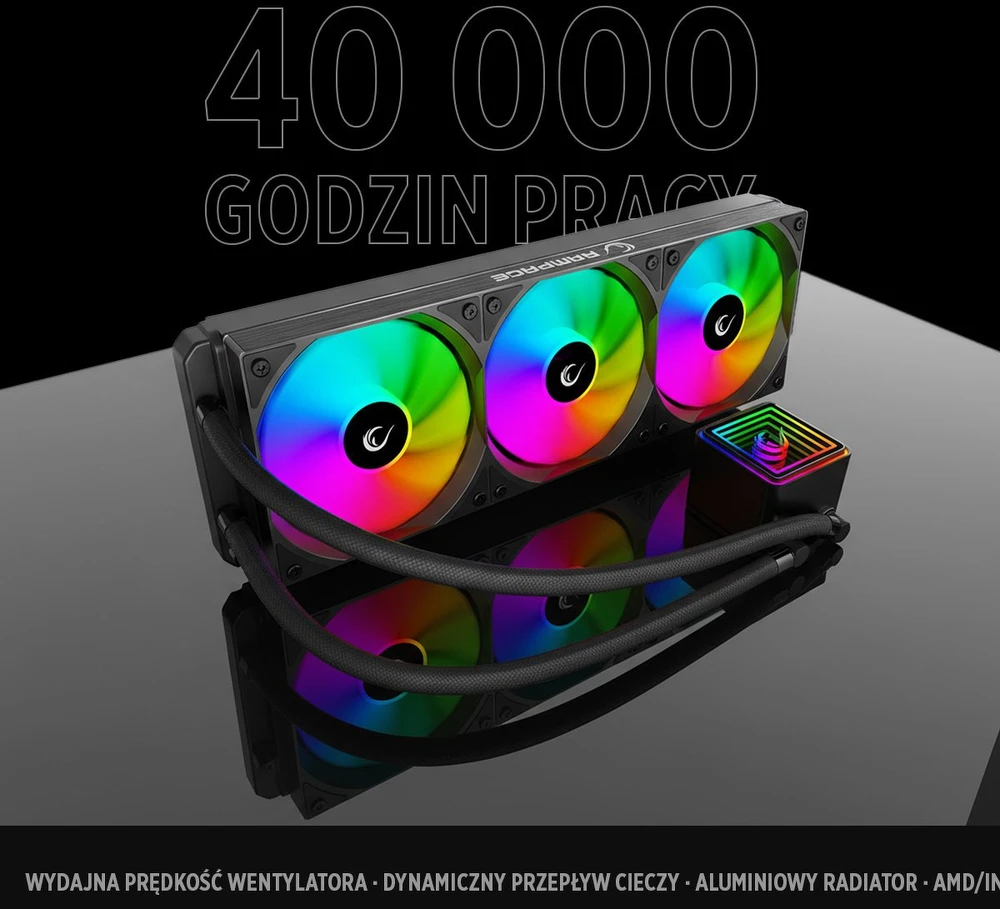 CPU AUŠINTUVAS RAMPAGE INFINITE V360 Juodas ARGB LGA1700/1851/AM5 360mm Liquid Cooler