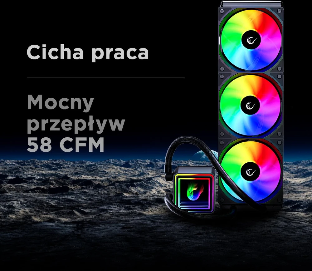CPU AUŠINTUVAS RAMPAGE INFINITE V360 Baltas ARGB LGA1700/1851/AM5 360mm Liquid Cooler
