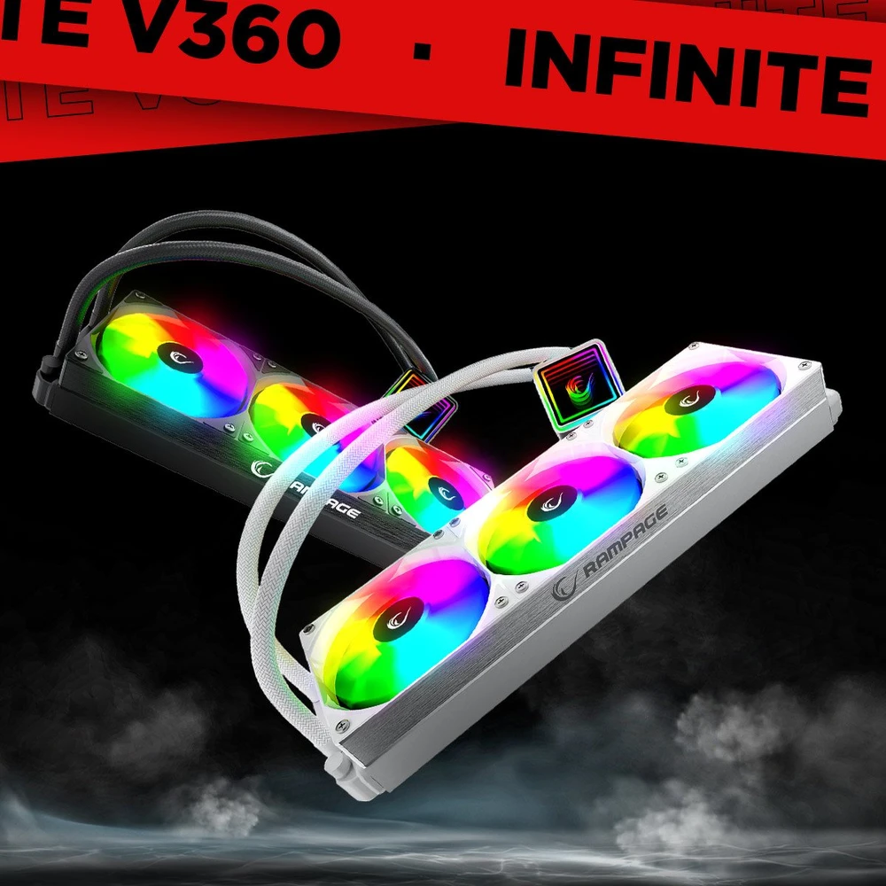 CPU AUŠINTUVAS RAMPAGE INFINITE V360 Baltas ARGB LGA1700/1851/AM5 360mm Liquid Cooler