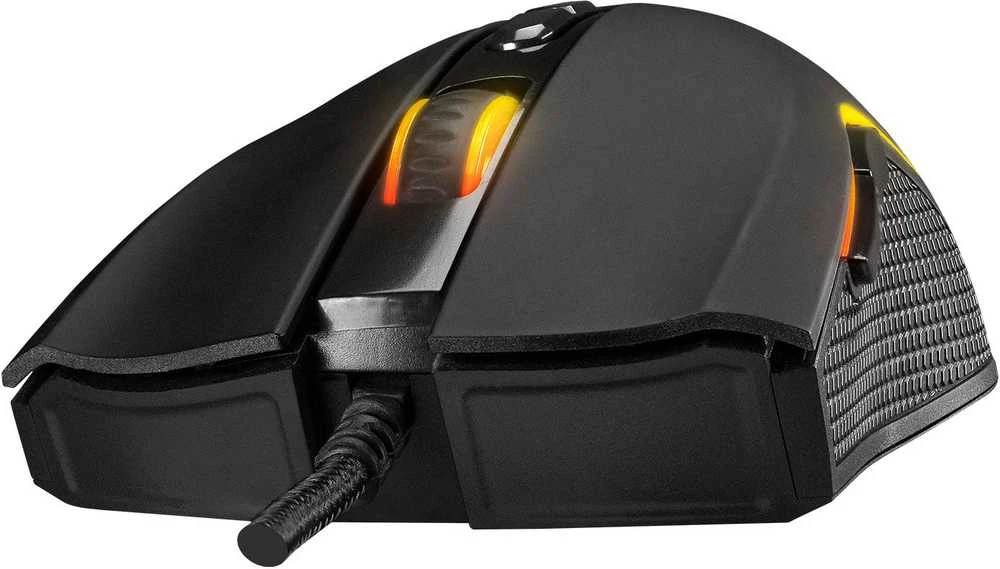 Pelė Myszka žaidimams Rampage SMX-R44V2 su laidu 12800 dpi optinė juoda