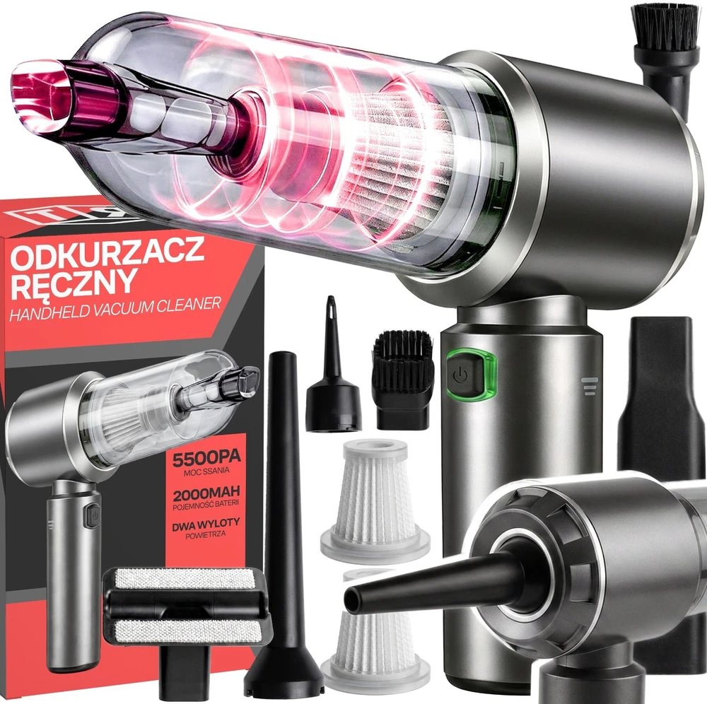 Aptel Dulkių siurblys Rankinis dulkių siurblys, 120 W baterija, 5500 Pa srovės stipris, bešepetis variklis, 3 greičiai