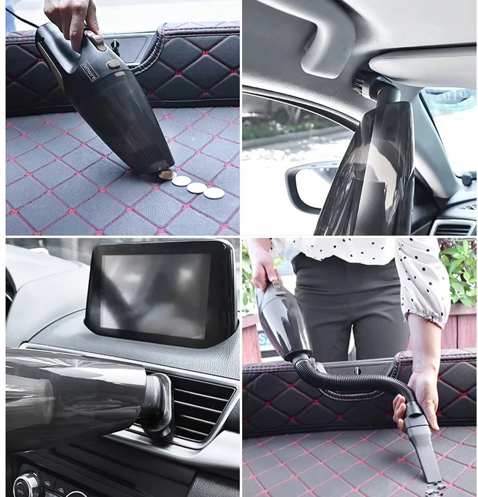 Rankinis dulkių siurblys Zenwire Mini Rankinis Automobilinis Dulkių Siurblys Belaidis Galingas Baterinis USB-C