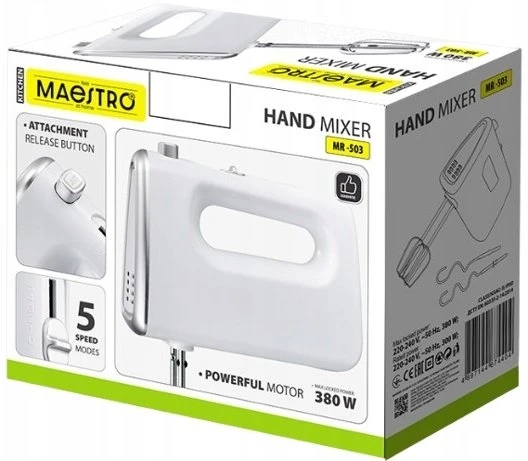 Plakiklis Maestro MR-503 rankinis maišytuvas Baltas
