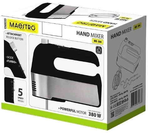 Maestro MR-504 Hand mixer Juodas