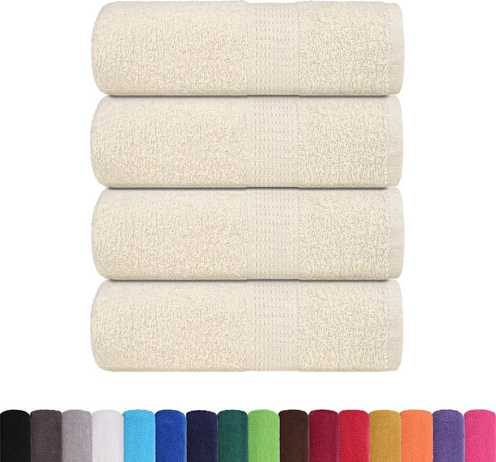 Rankšluostis Rankšluosčiai FROGN, 4 vnt., kreminės spalvos, 30x30 cm, 360 g/m²
