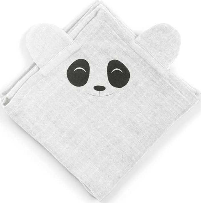 Rankšluostis Nuuroo nuuroo - 2 pieluszki PANDA Baltas 70 x 70 cm