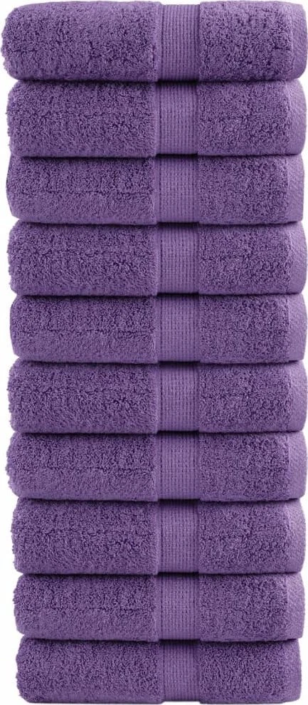 Rankšluostis Aukščiausios kokybės svečių rankšluosčiai SOLUND, 10 vnt., violetiniai, 30x50 cm, 600 g/m²
