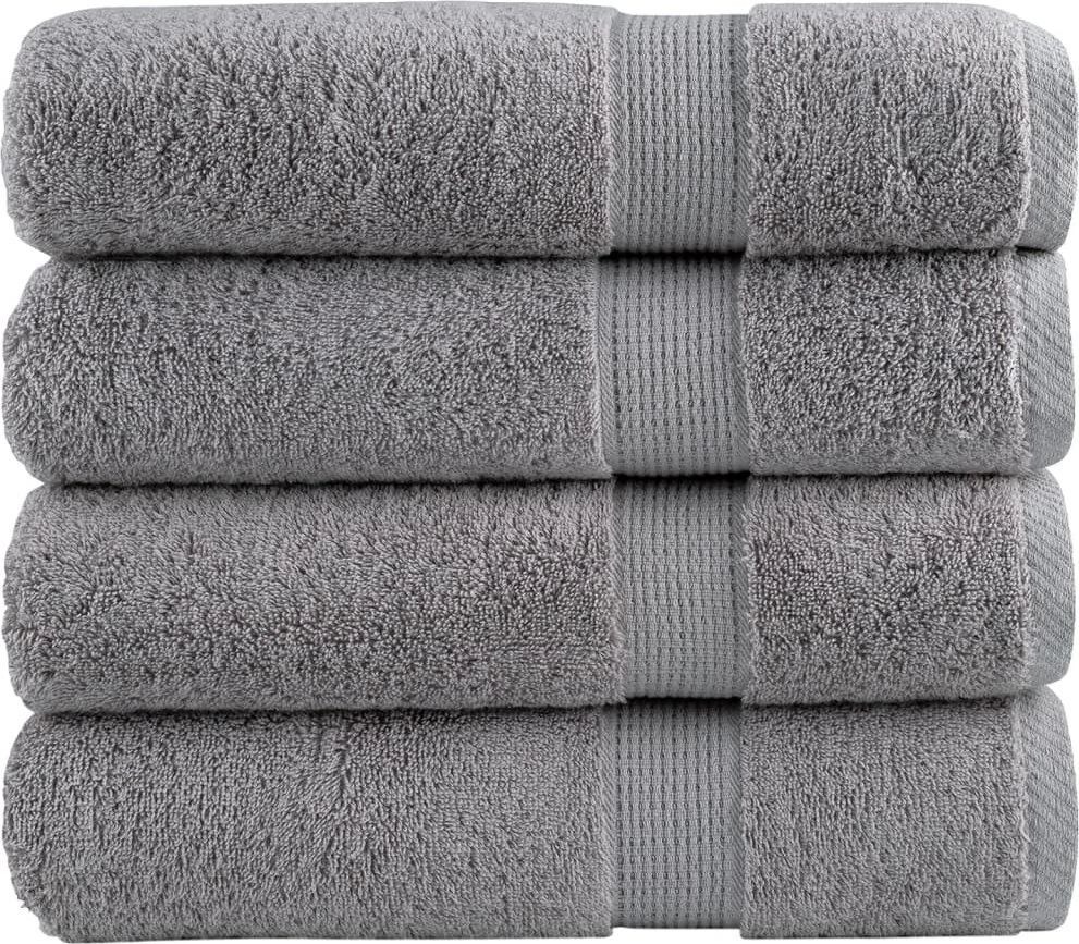 Rankšluostis Aukščiausios kokybės rankšluosčiai SOLUND, 4 vnt., pilki, 50 x 100 cm, 600 g/m²