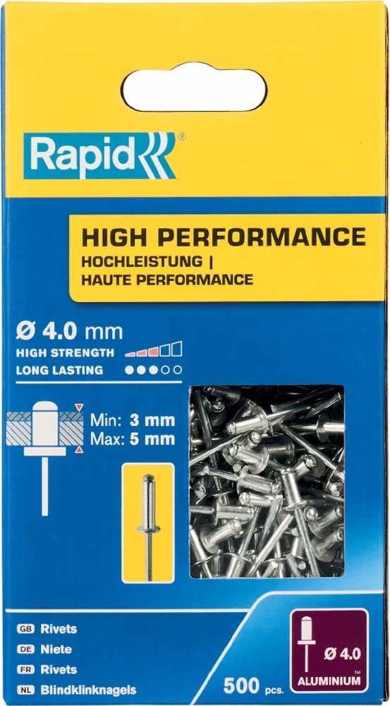 Rapid aliumininės kniedės 4.0mm dėžutėje