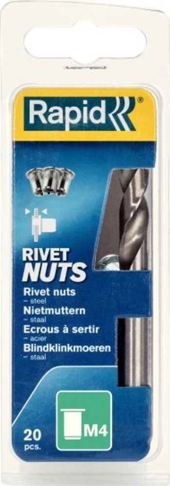 RAPID Kniedijamos veržlės M4, 20vnt.