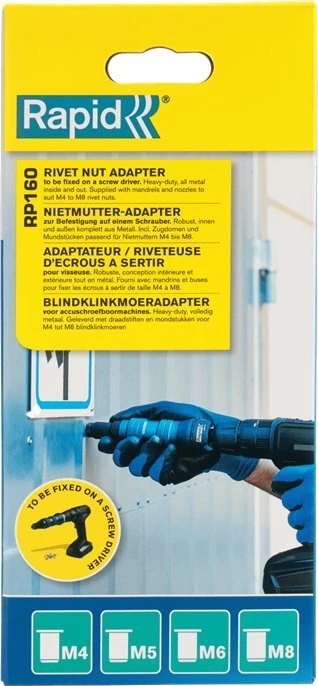 Kniedijimo adapteris MultiRiveter RP160 akumuliatoriniams su, Rapid