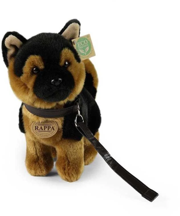 Rappa Eco-Friendly Pliušinis žaislas - vokiečių aviganis su pavadėliu, 23 cm