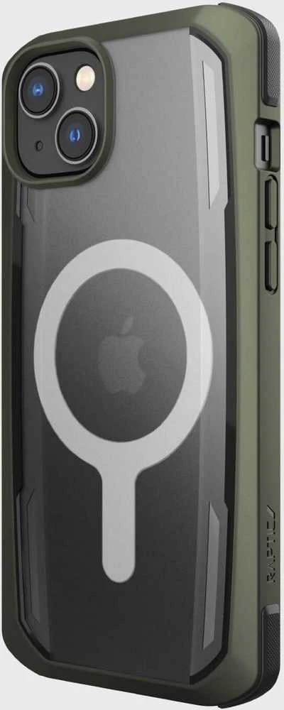 Raptic X-Doria Secure iPhone 14 Plus su MagSafe armored dėklas telefonui žalios spalvos