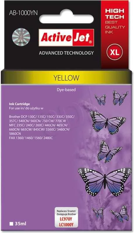 Rašalo Kasetė - Activejet AB-1000YN, Geltona