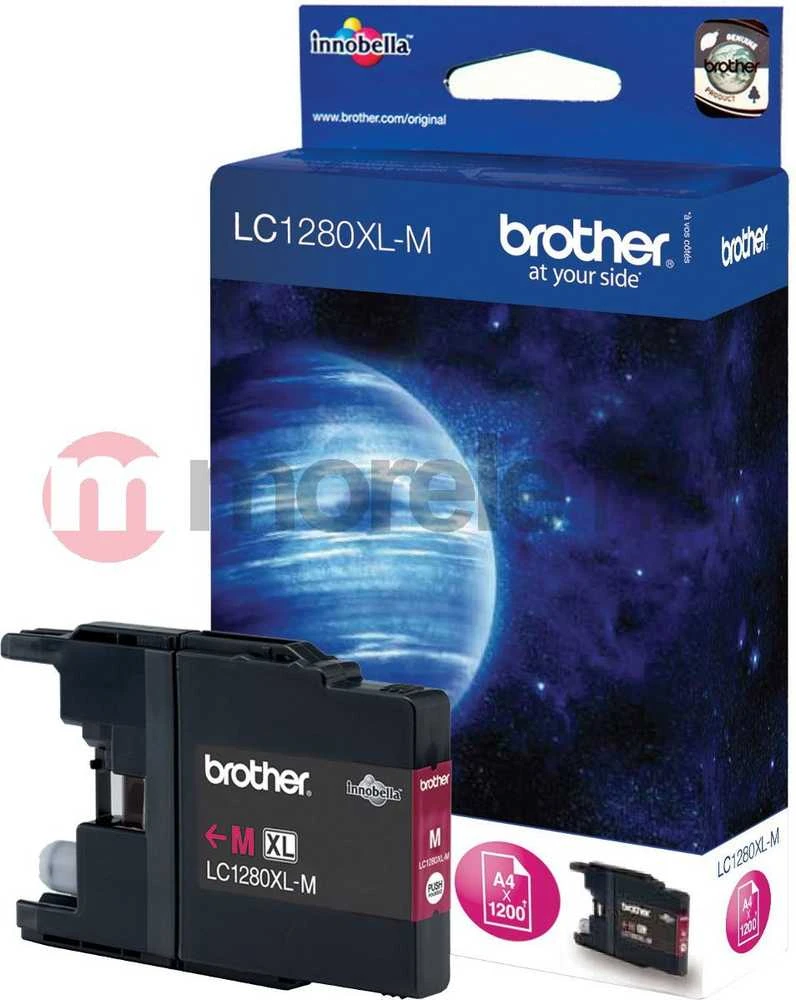 „Brother“ rašalo kasetė LC-1280XLM (rausvai raudona)