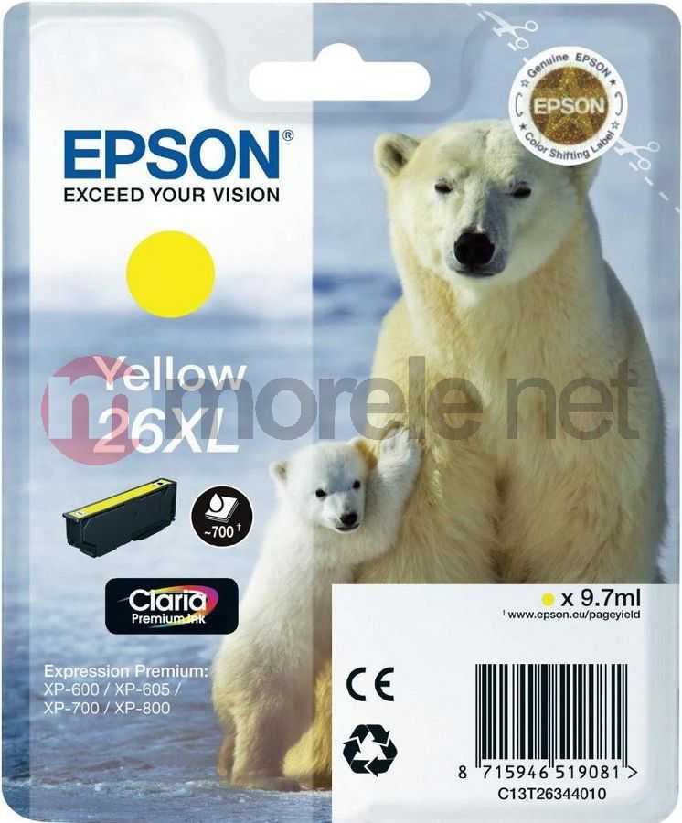 Rašalas Epson rašalas C13T26344010 Nr. 26 (geltonas)