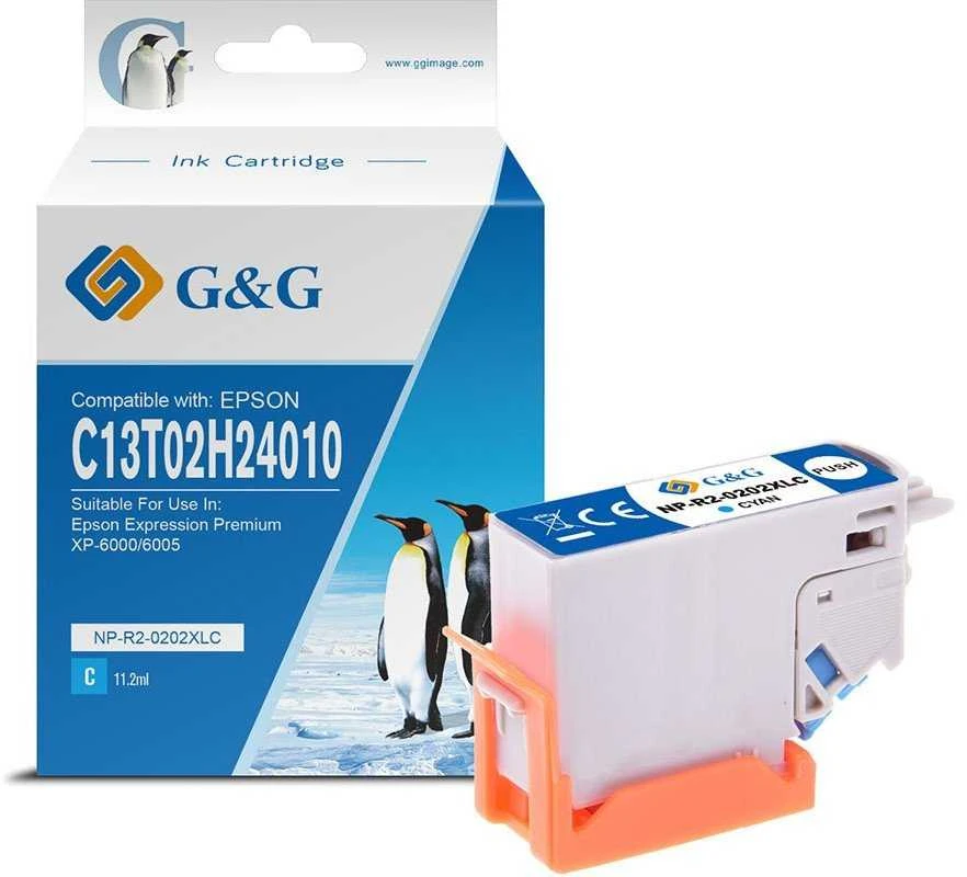 Rašalas G&G G&G suderinamas rašalas / rašalas su C13T02H24010, NP-E-0202XLC, žydras