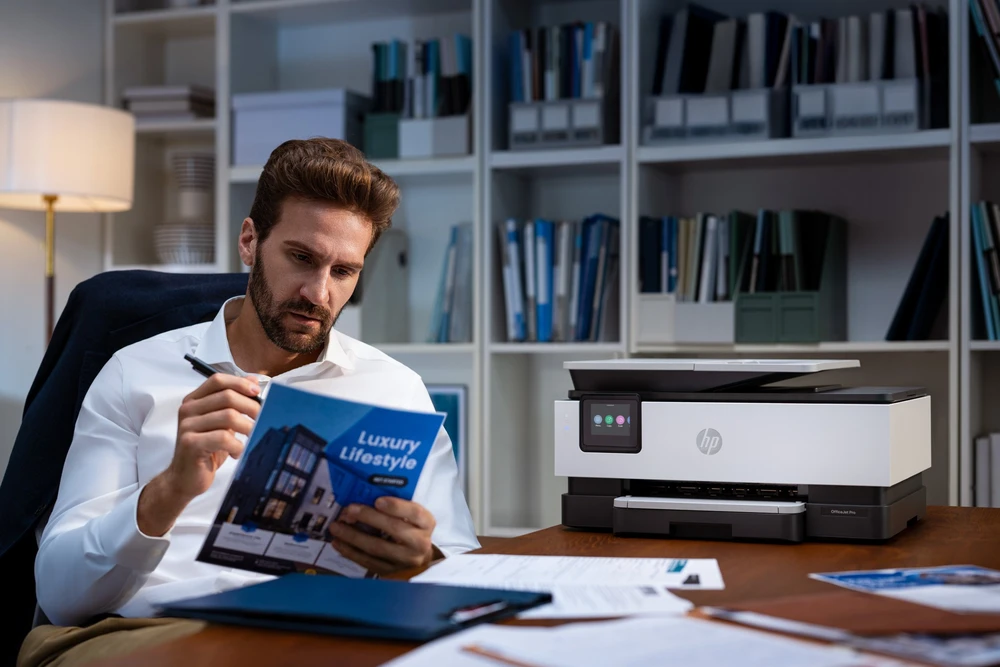 Rašalinis spausdintuvas HP OfficeJet Pro Belaidis spalvinis spausdintuvas, Instant Ink, Dvipusis spausdinimas (C2VJ9B)