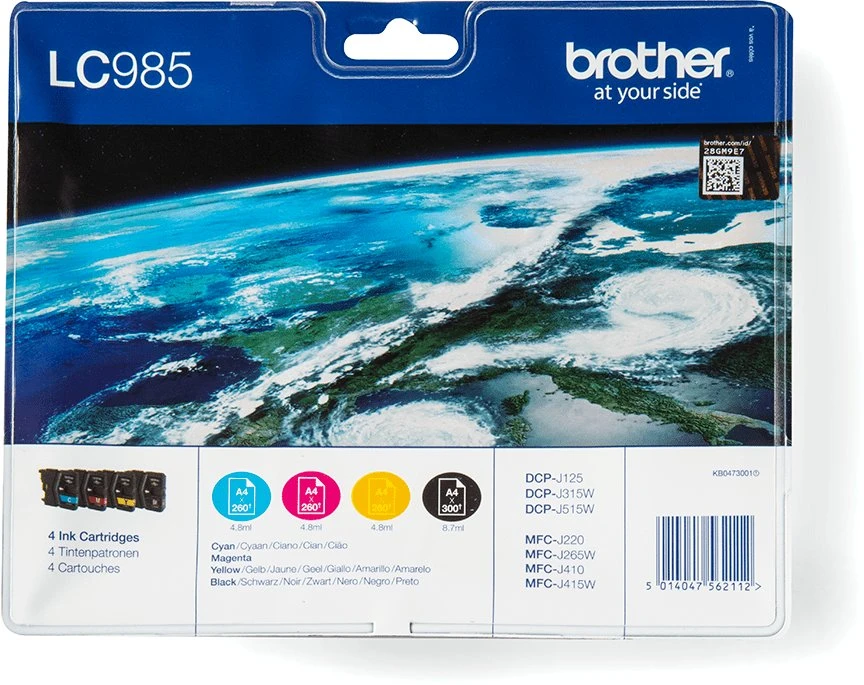 Brother Rinkinys rašalas Brother rašalas, skirtas DCP-J315W/515W | CMYK