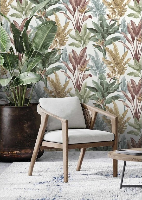 Rasch Wallpaper vinyl 793512 leaves mėlynas žalias
