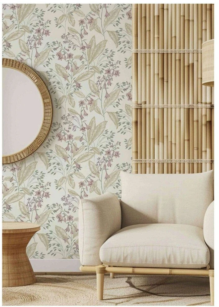 Rasch Wallpaper Vinyl 794434 BOTANICAL GR Rožinė