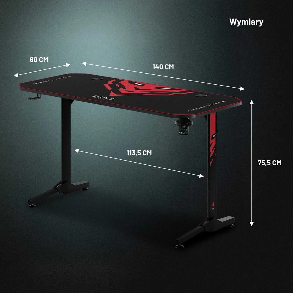 Diablo Chairs Diablo X-Mate 1400 žaidimų stalas | 1400 x 600 x 750 mm
