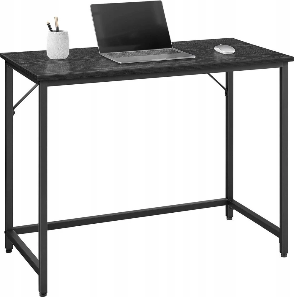 VASAGLE kompiuterio stalas, pramoninio stiliaus, metalinis rėmas, 100x50x76 cm, juodas, LWD041B56