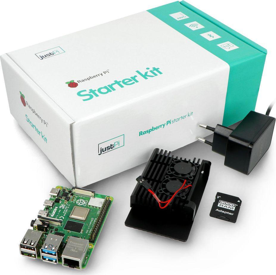Raspberry Pi 4B WiFi 2GB RAM rinkinys su priedais - korpusas su dviem ventiliatoriais