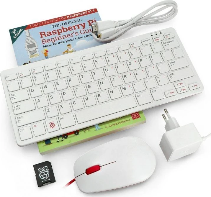 Kompiuteris Raspberry Pi 400 su klaviatūra US 4GB 1.8GHz + oficialūs priedai